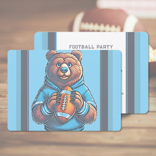 Blue Football Party Einladung