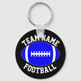 Blue Football Player/Coach Custom Team Name Sports Schlüsselanhänger