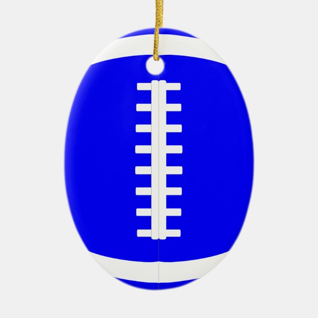 Blue Football Player oder Coach Weihnachtsschmuck (Vorne)