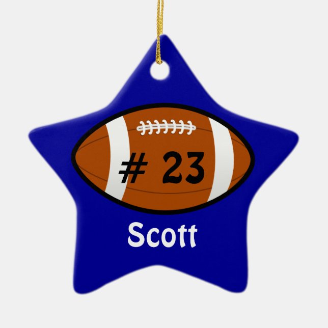 Blue Football Star Ornament (Vorne)