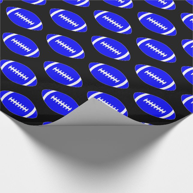 Blue Football Team oder Player Sports Party Gesche Geschenkpapier (Ecke)