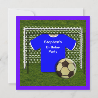 Blue Football Thema Geburtstagsparty Einladungen