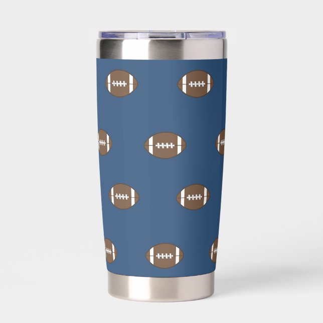 Blue Football Thermal Tumbler Thermobecher (Vorderseite)