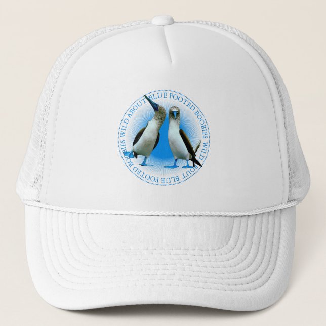 Blue Footed Booby Birds Galapagos Souvenir Truckerkappe (Vorderseite)