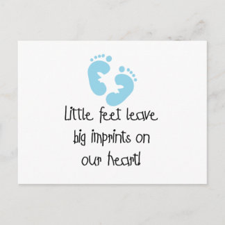 Blue Footprints Little Feet Big Impressum Postkarte