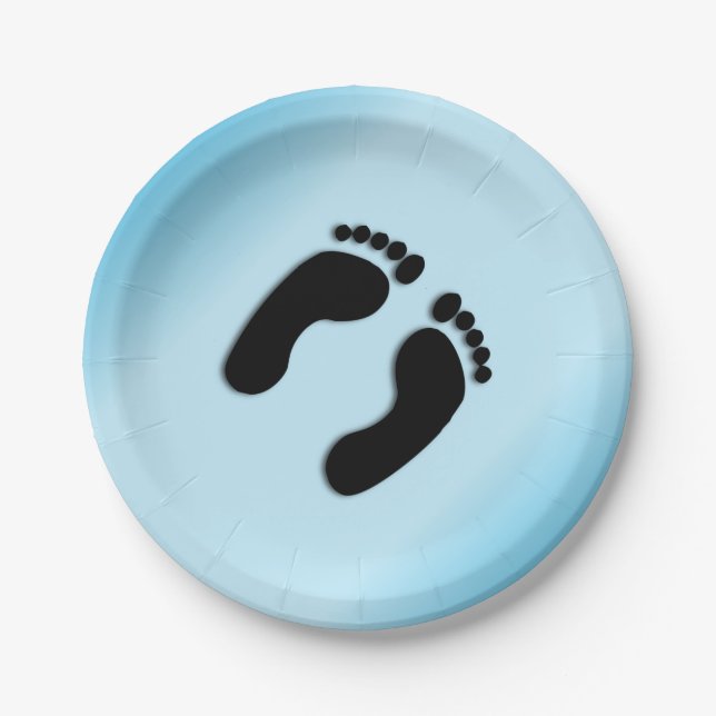 Blue Footprints Pappteller (Vorderseite)