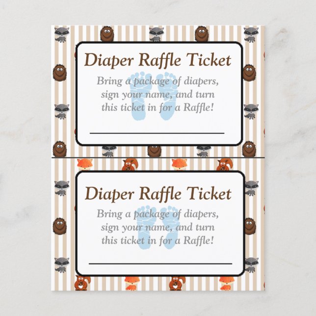 Blue Footprints Woodland Themed Baby Duschspiele Flyer (Vorne)