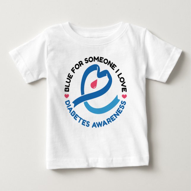 Blue for Someone I Love – Diabetes Awareness Baby T-shirt (Vorderseite)