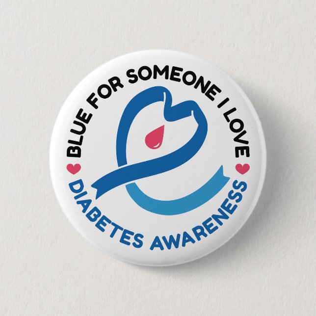 Blue for Someone I Love – Diabetes Awareness Button (Vorderseite)