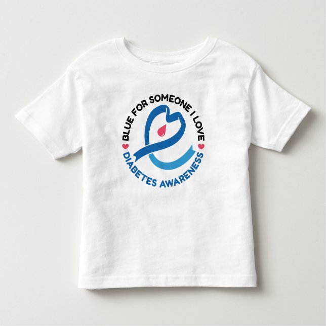 Blue for Someone I Love – Diabetes Awareness Kleinkind T-shirt (Vorderseite)