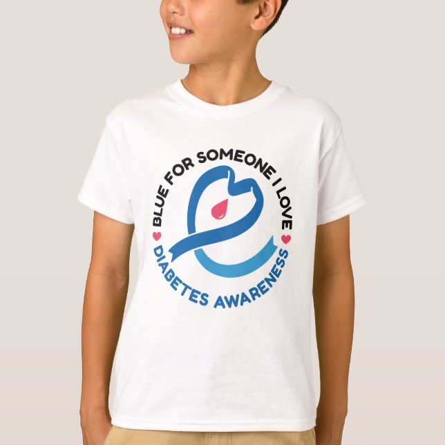 Blue for Someone I Love – Diabetes Awareness T-Shirt (Vorderseite)