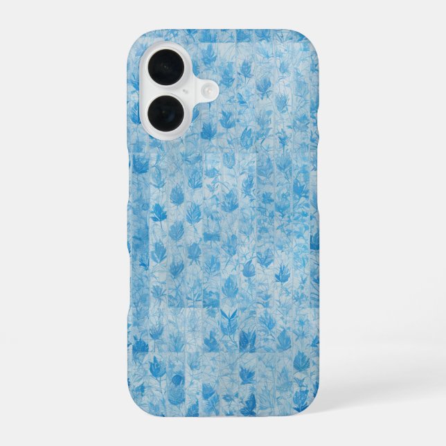Blue Forest - Ethereal Leaf Pattern Phone Case iPhone 16 Hülle (Rückseite)