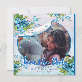 Blue Forget-me-not-Blume Speichern Sie die Daten Save The Date
