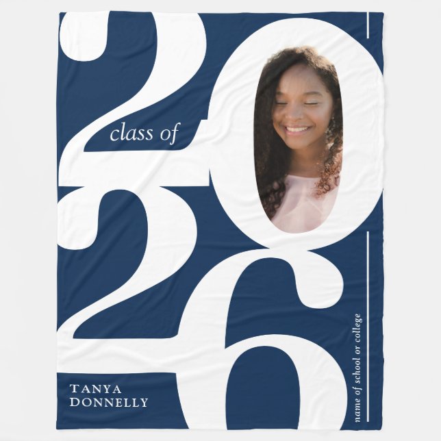 Blue Foto 2025 Abschluss Fleecedecke (Vorderseite)