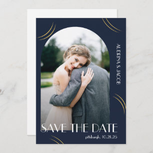 Blue Foto Big Typografy Wedding Save The Date