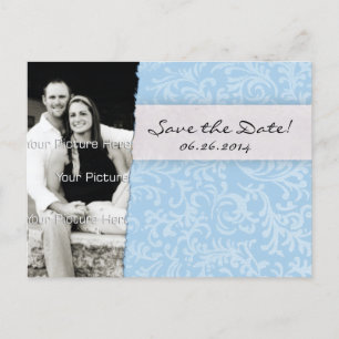 Blue Foto Card Save the Date Ankündigungspostkarte