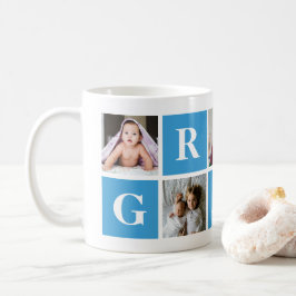 Blue Foto Collage Personalisiert Opa Tasse