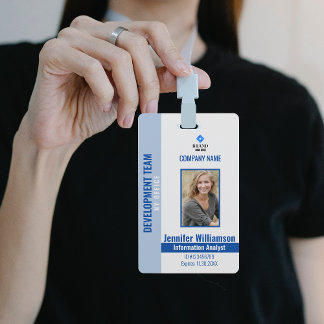 Blue Foto Company Security QR Code Mitarbeiter-ID Ausweis