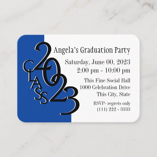 Blue Foto Insert Card 2023 der Graduation Party (Vorderseite)