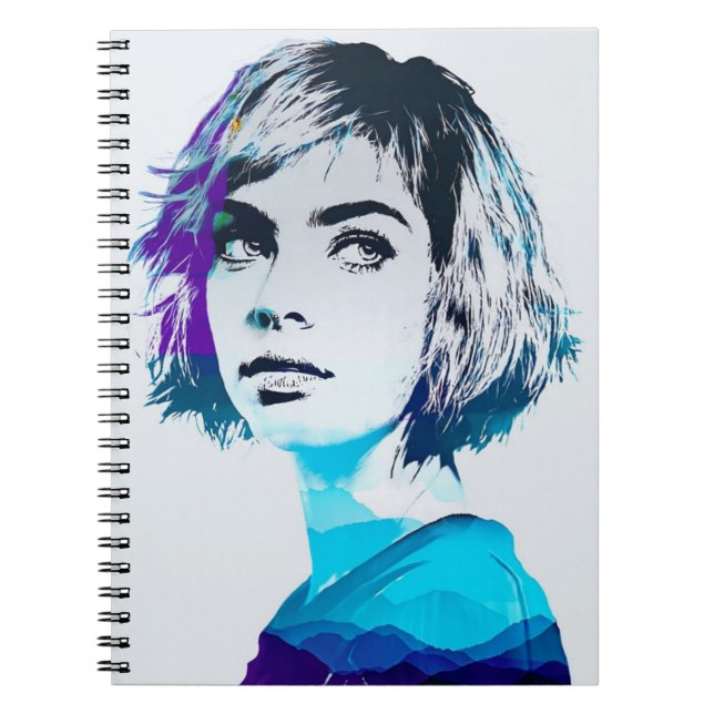 Blue Foto Lady | Notebook-Journal Notizblock (Vorderseite)