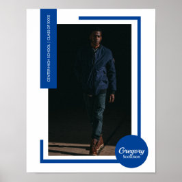 Blue Foto Moderner Abschluss Poster