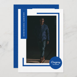 Blue Foto Modernes Foto Abschluss laden ein