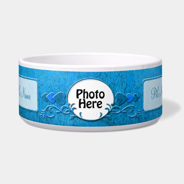 Blue Foto und Name Earthen Extravagant Potterie Napf (Vorderseite)