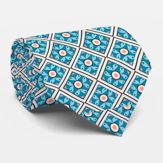 Blue Foulard Krawatte (Gerollt)