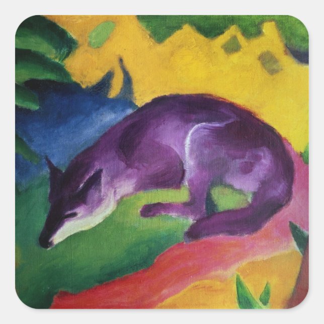 Blue Fox, 1911 Quadratischer Aufkleber (Vorderseite)