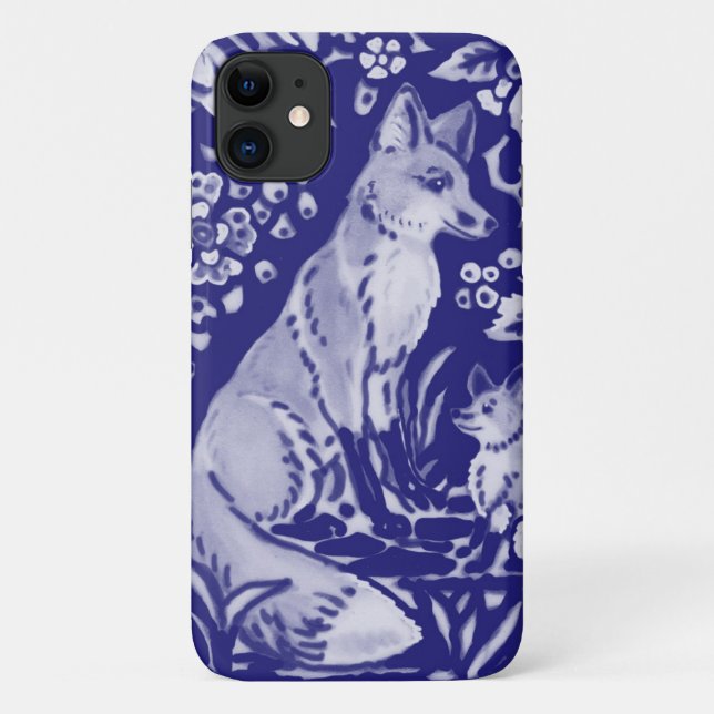  Blue Fox Tile Art Einzigartiges Holzland Tier Del Case-Mate iPhone Hülle (Rückseite)