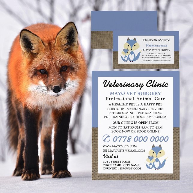 Blue Fox, Veterinary, Veterinary Service Flyer (Von Creator hochgeladen)