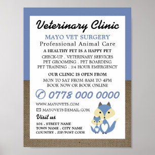 Blue Fox, Veterinary, Veterinary Service Poster
