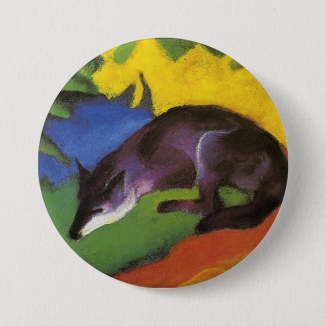 Blue Fox (von Franz Marc) Button (Vorderseite)