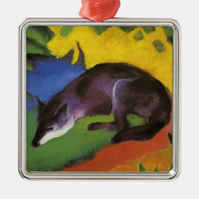 Blue Fox (von Franz Marc) Keramik Ornament Aus Metall (Vorne)