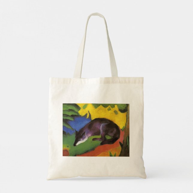 Blue Fox (von Franz Marc) Tragetasche (Rückseite)