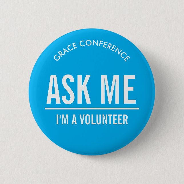 Blue Frag Me Volunteers Button (Vorderseite)