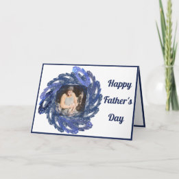Blue Fraktal Art Circle Frame Happy Vatertag Karte