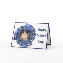 Blue Fraktal Art Circle Frame Happy Vatertag