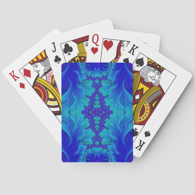 Blue Fraktal Design Playing Cards ~ Original Spielkarten (Rückseite)