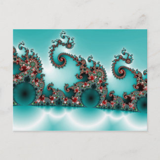 Blue Fraktal Postcard Postkarte
