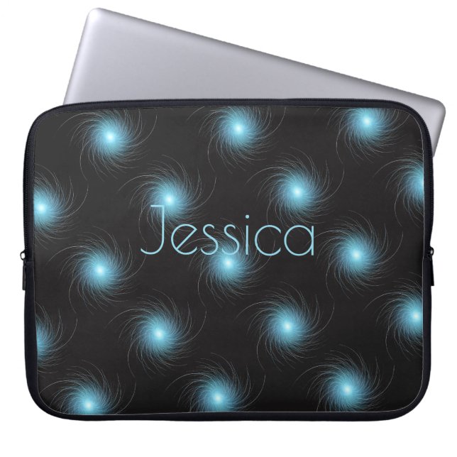 Blue Fraktal Wirbel Laptopschutzhülle (Vorderseite)