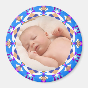 Blue Frame Baby Boy Grandelterns Geschenkidee Foto Magnet