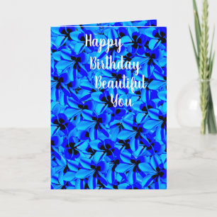 Blue Frangipani Blume Geburtstagskarte Karte