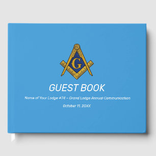 Blue Freemasons Mauerwerk Platz und Kompass Gästebuch