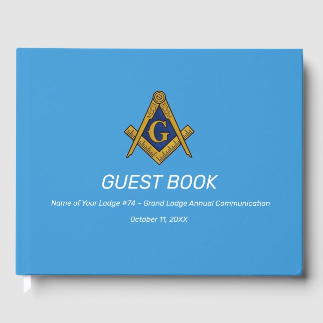 Blue Freemasons Mauerwerk Platz und Kompass Gästebuch (Vorderseite)