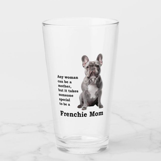 Blue French Bulldog-Mama Glas (Vorderseite)
