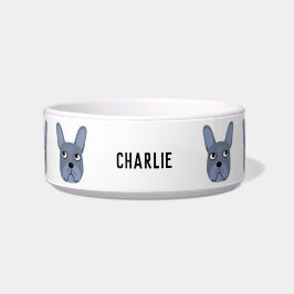 Blue French Bulldog Name Bowl Napf