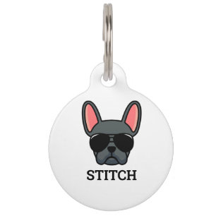 Blue French Bulldog Pet ID Haustiermarke