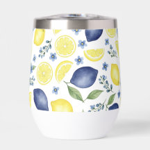 Blue French Country Lemon Pattern