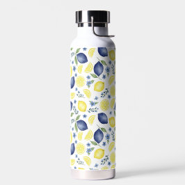 Blue French Country Lemon Pattern  Trinkflasche